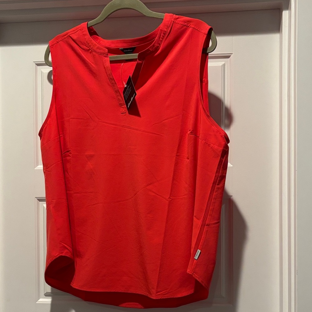 Sleeveless Eddie Bauer Escapelite Coral Top XL NWT Womens